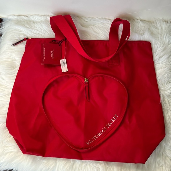 Victoria's Secret Red  packable Tote Bag - Picture 1 of 4